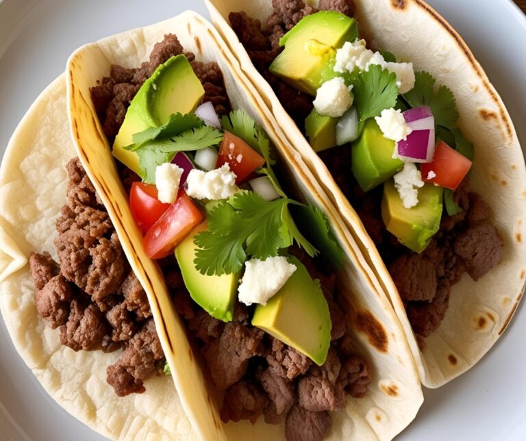 Juicy Beef Tacos with Fresh Avocado Salsa – A Must-Try Recipe! 🌮🥑