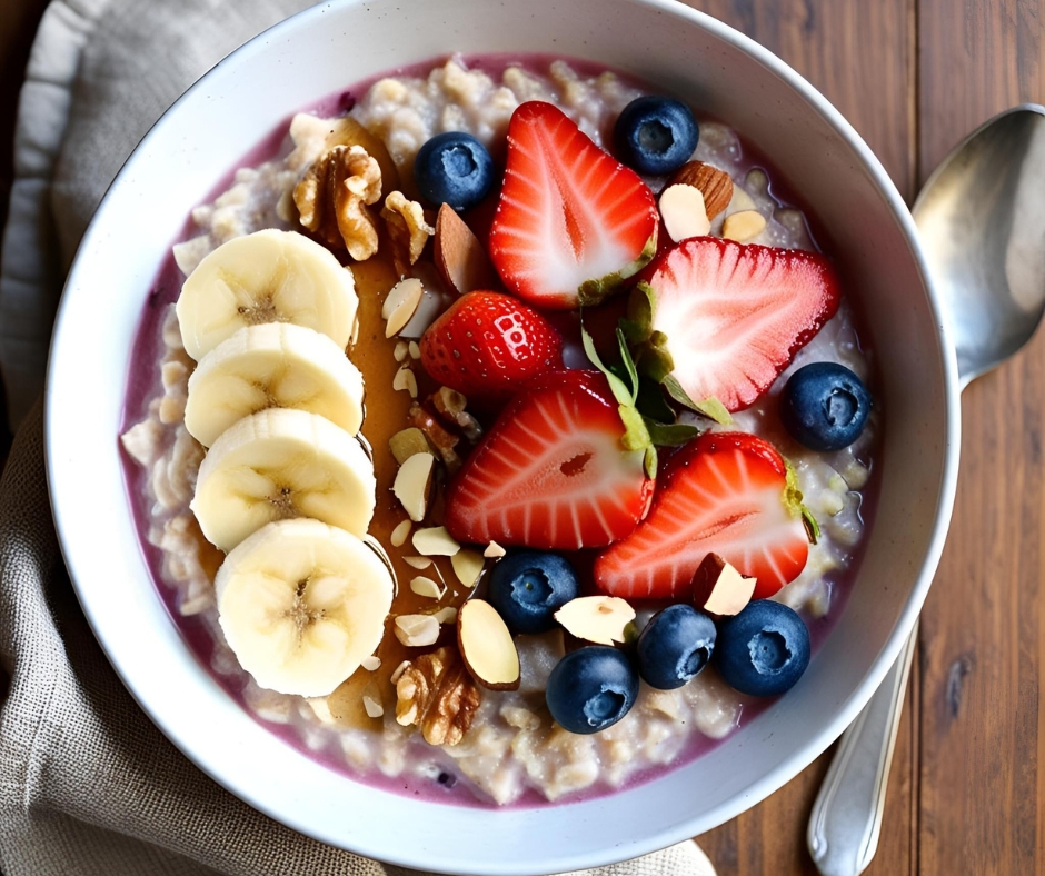 Nutritious Oatmeal with Fruit & Nuts – A Perfect Healthy Breakfast!