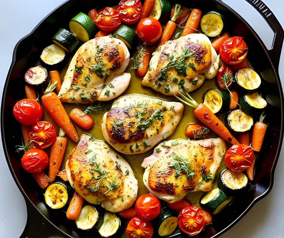 One-Pan Chicken & Veggies – A Healthy & Easy Dinner Idea!